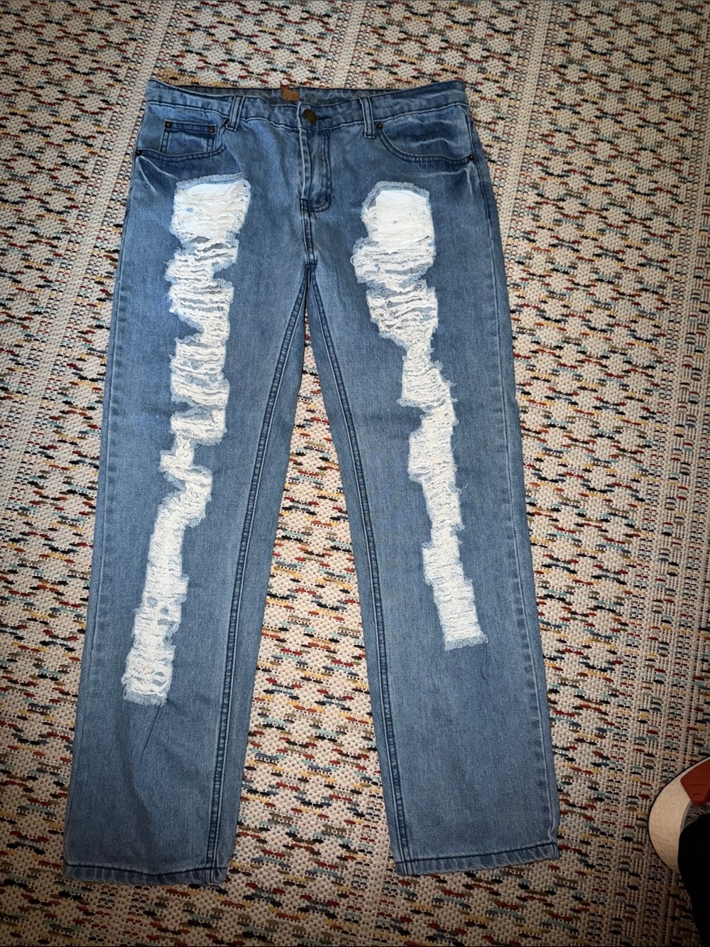 POL Light Blue Distressed Cropped Ankle Jeans